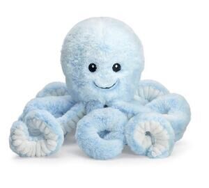 Burton + Burton Octopus Plush Stuffed Animal Light Blue White Ocean Sea Life Toy